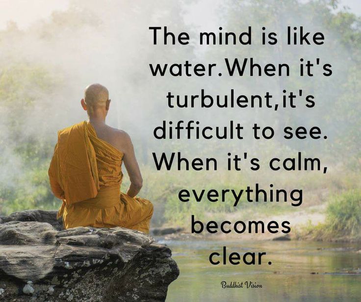 the mind is like water. when it’s turbulent, it’s difficult to see. when it’s calm, everything becomes clear