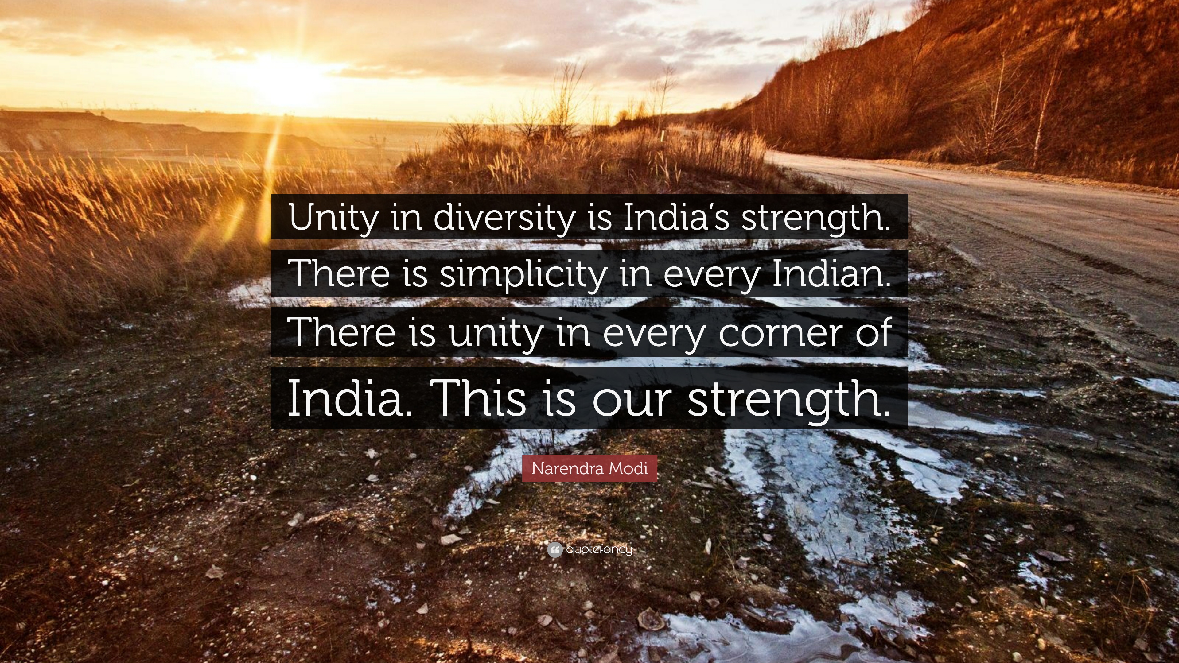unity in diversity is india’s strength. there is simplicity in every indian. there is unity in every cornver of indian. this is our strength. narendra modi
