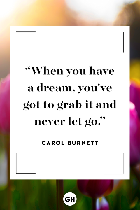 when you have a dream, you’ve got to grab it and never let go. carol burnett