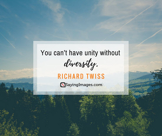 you can’t have unity without diversity. richard twiss