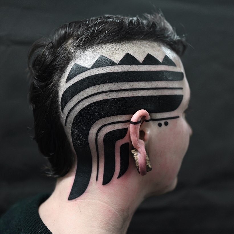 Black Head Tattoo By Black Ink Power