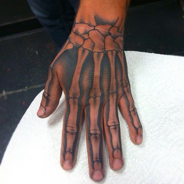 Full Hand Skeleton Tattoo For Men