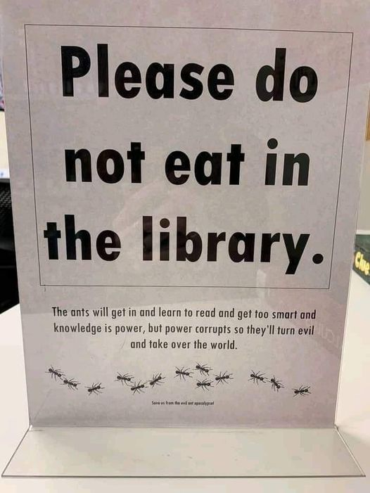Please do not eat in the library.