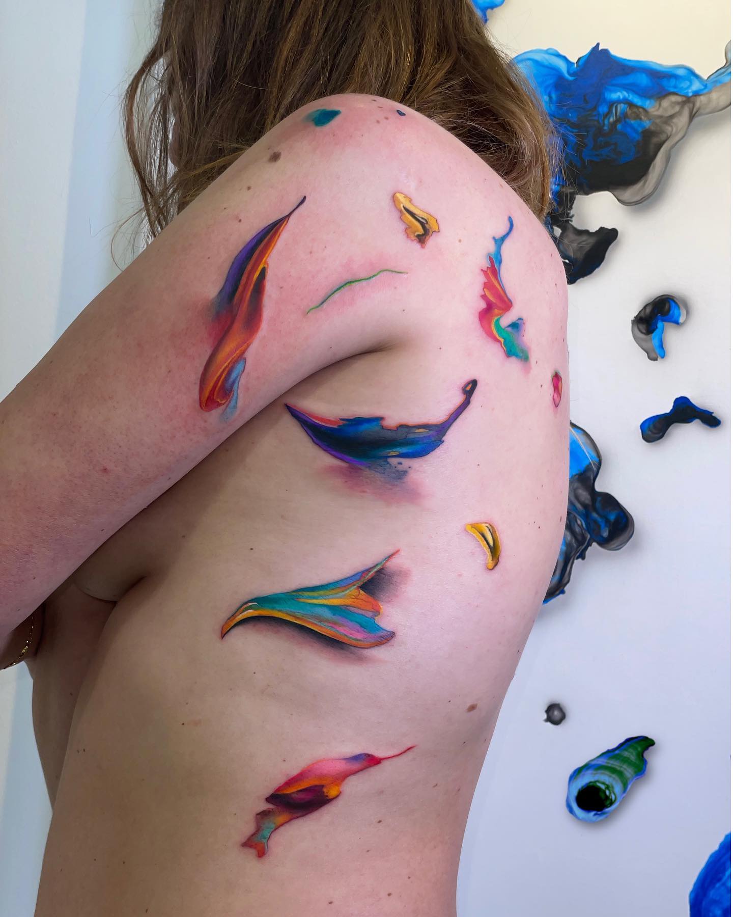 3D Colorful Girl Siderib Tattoo By Ondrash