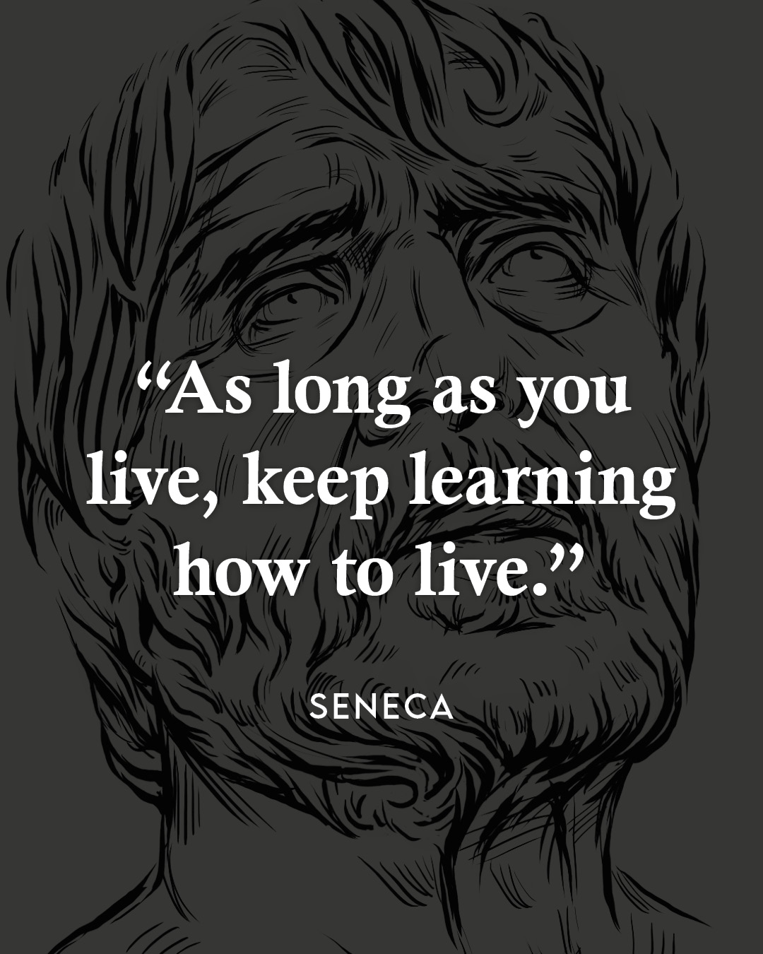 As long as you live, keep learning how to live.
