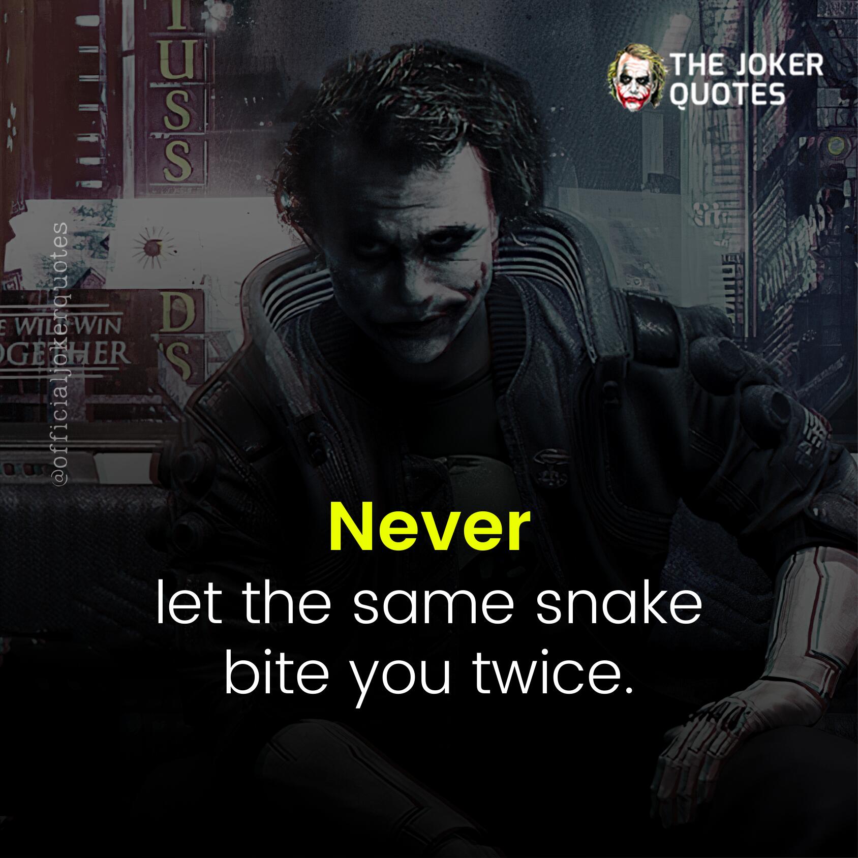 Never let the same snake bite you twice.