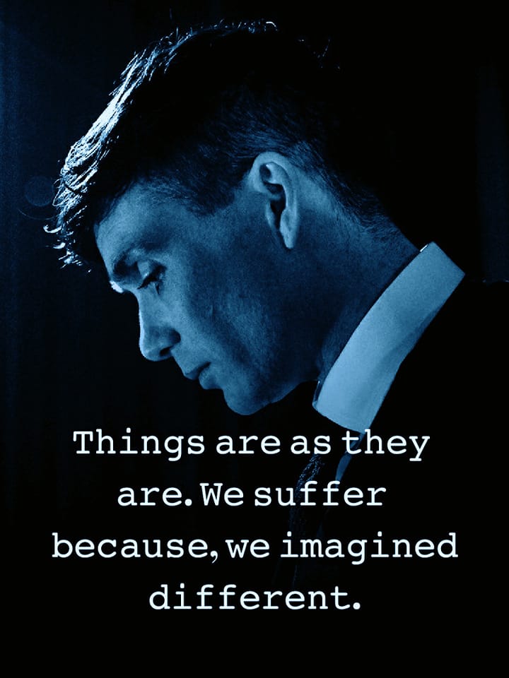 Things are as they are—we suffer because we imagined different.