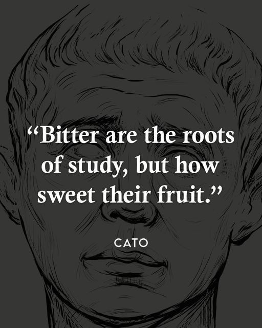 Bitter are the roots of study, but how sweet their fruit.