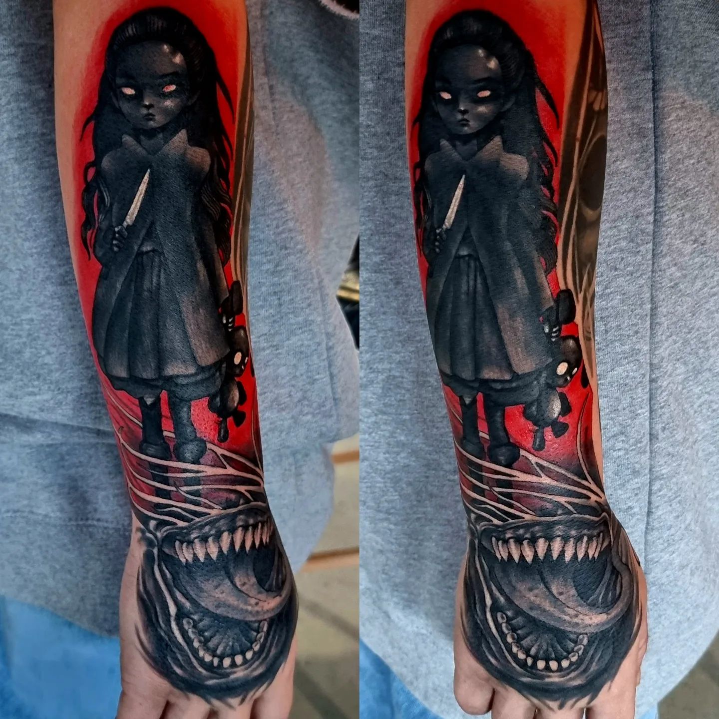 Dark Scary Gothic Baby Tattoo